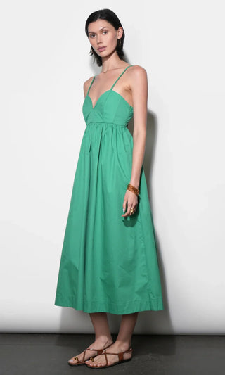 Libby Green Boned Bodice Midi Dress