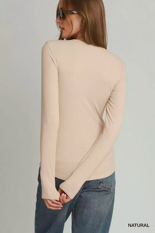 Umgee Brushed Rib Long Sleeve Top - Glamourous Grace