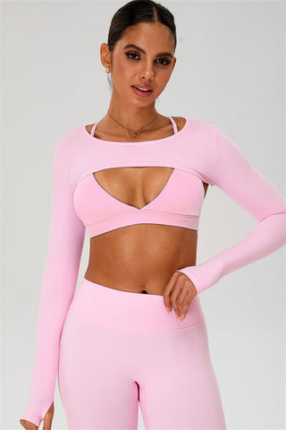 The Ember Sports Bra Crop Top Flared Leggings 3-Piece Set