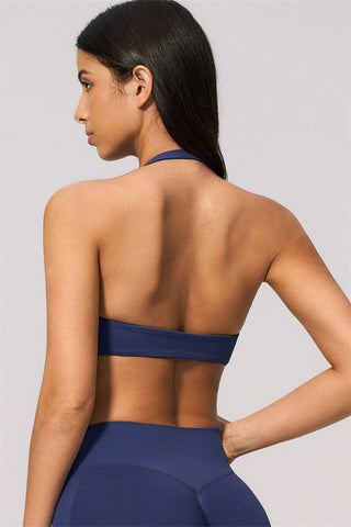 The Velvetine Halter Sports Bra Shorts 2-Piece Set