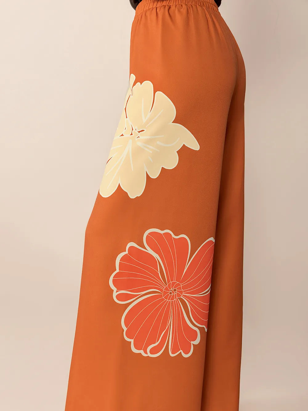 Printed Elastic Waist Wide Leg Pants - Glamourous Grace