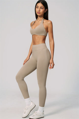 The Velvetine Halter Sports Bra Leggings 2-Piece Set