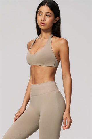 The Velvetine Halter Sports Bra Leggings 2-Piece Set