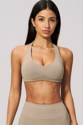 The Velvetine Halter Sports Bra Shorts 2-Piece Set