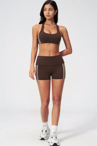 The Evoke Racerback Sports Bra Shorts 2-Piece Set