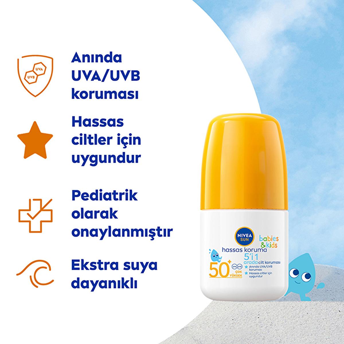 Nivea Baby Sunscreen SPF 50 - Gentle Sun Protection Roll-On for Sensitive Skin - UVA/UVB Protection, Water Resistant - Pediatrician Approved - Glamourous Grace