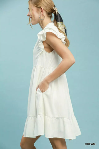 Umgee Ruffle Sleeve Babydoll Dress - Glamourous Grace