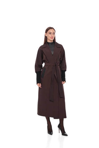 Miru Trench Coat in Chocolate