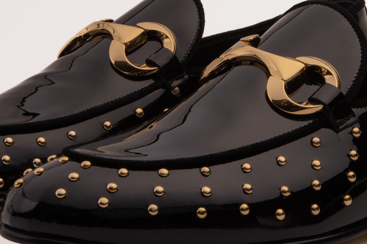 The Jupiter  Shoe Black Spike Leather  Bit Dress Loafer Limited Edition Men  Shoe