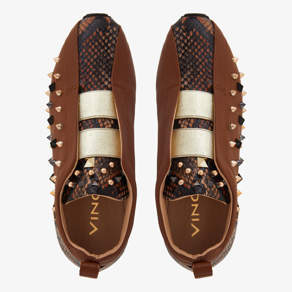 The Infanta Tan  Spike Leather Women Sneaker Limited Edition