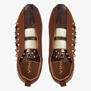 The Infanta Tan  Spike Leather Women Sneaker Limited Edition