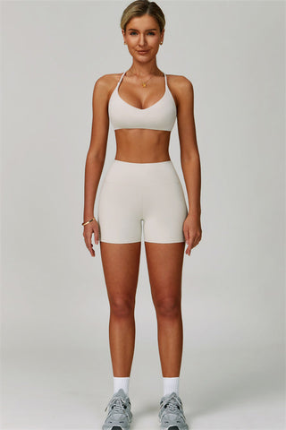 The Bold Cross Back Sports Bra Shorts 2-Piece Set