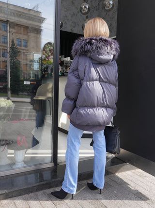 Orchid Genuine Fur Trim Down Parka