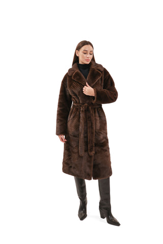 Faux Mink Effect Fur Coat