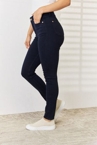 Judy Blue Clara Garment Dyed Tummy Control Blue Denim Skinny Jeans