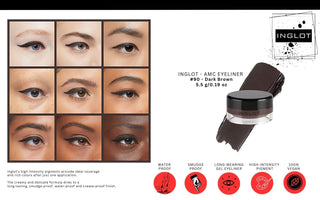INGLOT AMC Eyeliner Gel Bundle - GEL 77 + GEL 90 + 30T Brush