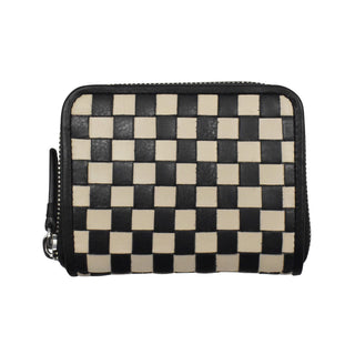 CHECKERBOARD ZIP AROUND WALLET