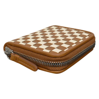 CHECKERBOARD ZIP AROUND WALLET