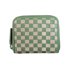 CHECKERBOARD ZIP AROUND WALLET