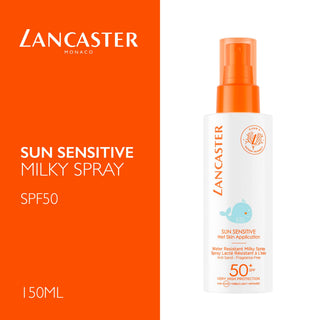 Lancaster Sun Sensitive Milky Spray For Kids SPF50 - Water-Resistant, Fragrance-Free Sunscreen Spray for Children - Glamourous Grace