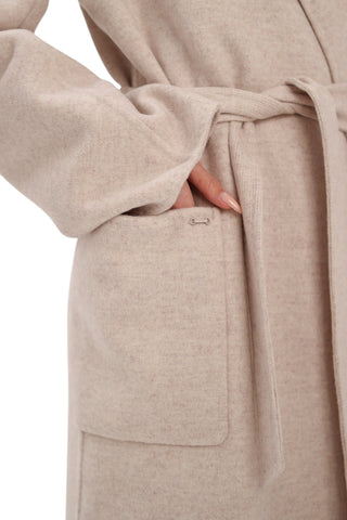 Mia Premium 85% Wool Cashmere Coat in Sea Salt