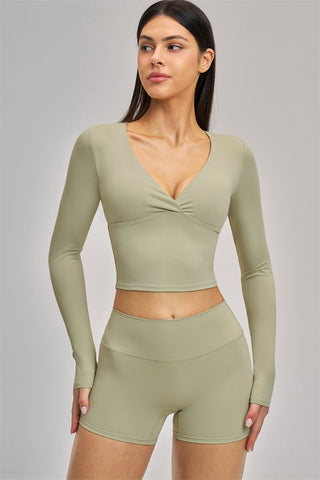 The Swoon Long Sleeve Crop top Shorts 2-Piece Set