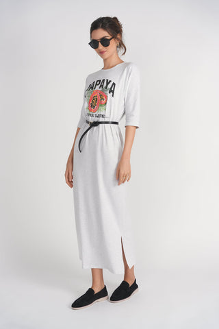 T-shirt Midi Dress- Papaya
