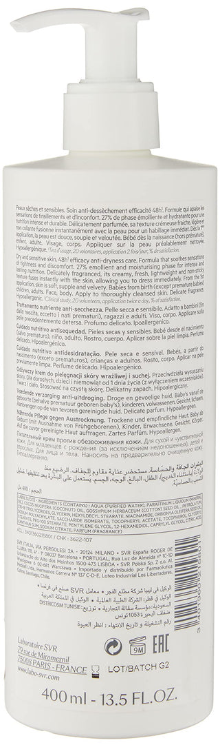 SVR Topialyse Moisturizing Cream - 400ml - Hydrating Cream for Dry Skin Relief, Non-Greasy Moisturizer - Glamourous Grace