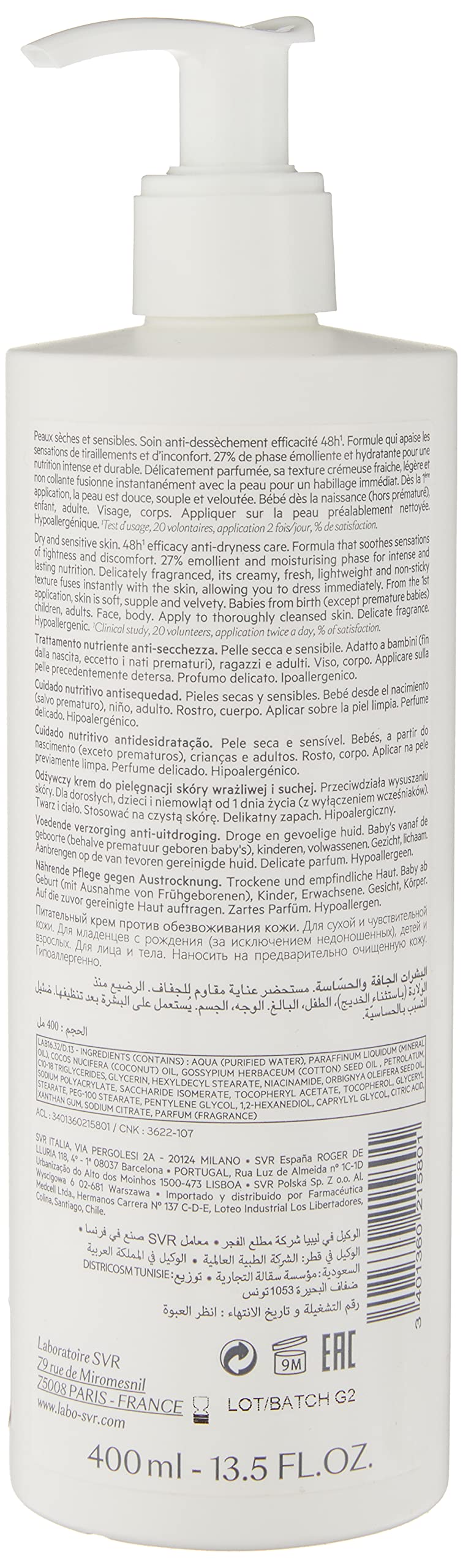 SVR Topialyse Moisturizing Cream - 400ml - Hydrating Cream for Dry Skin Relief, Non-Greasy Moisturizer - Glamourous Grace