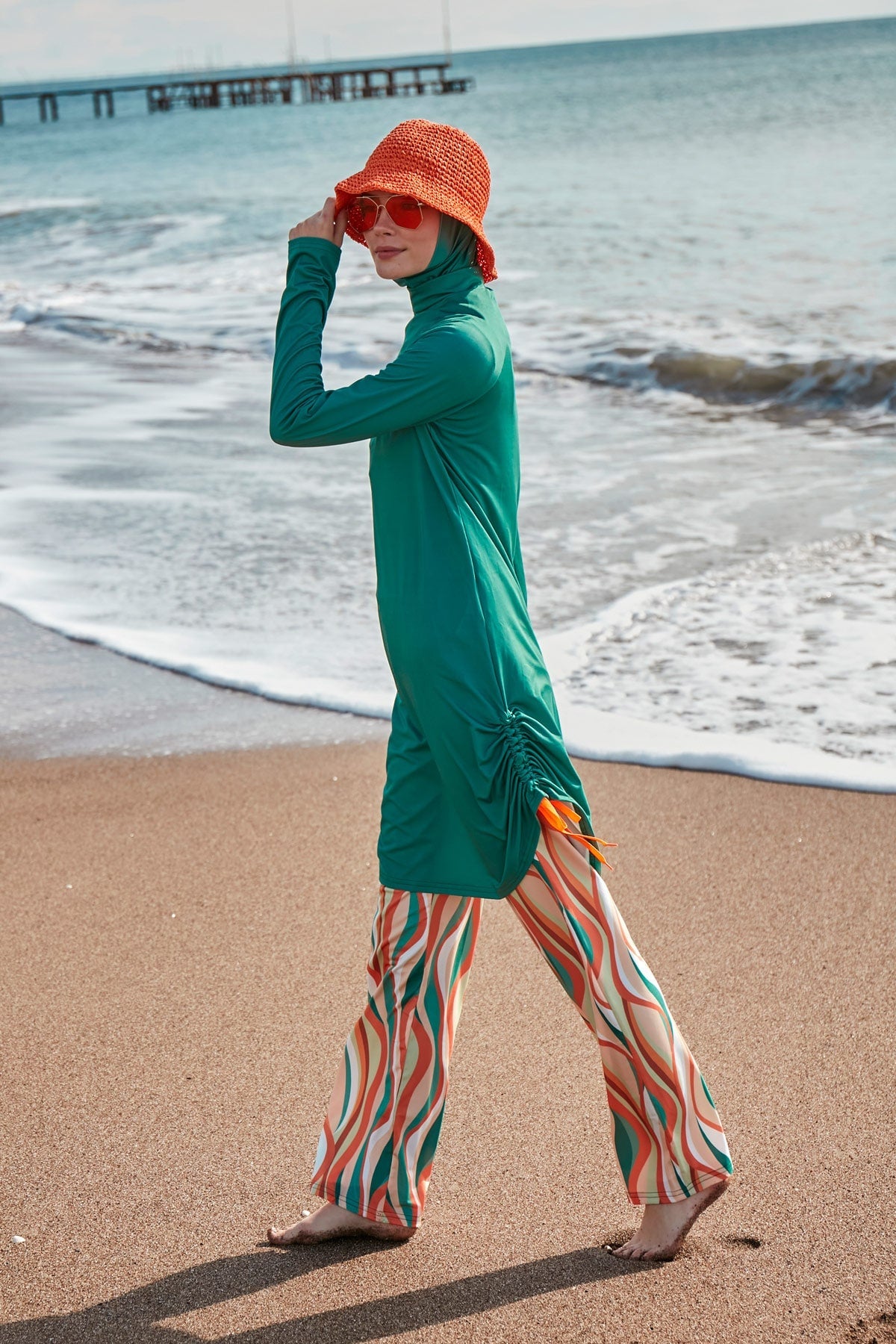 Lycra Green Burkini Modest Swimwear M2493 - Glamourous Grace
