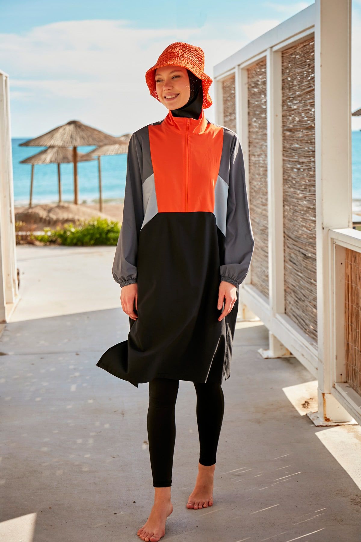 Woven Black Burkini Modest Swimwear M2430 - Glamourous Grace