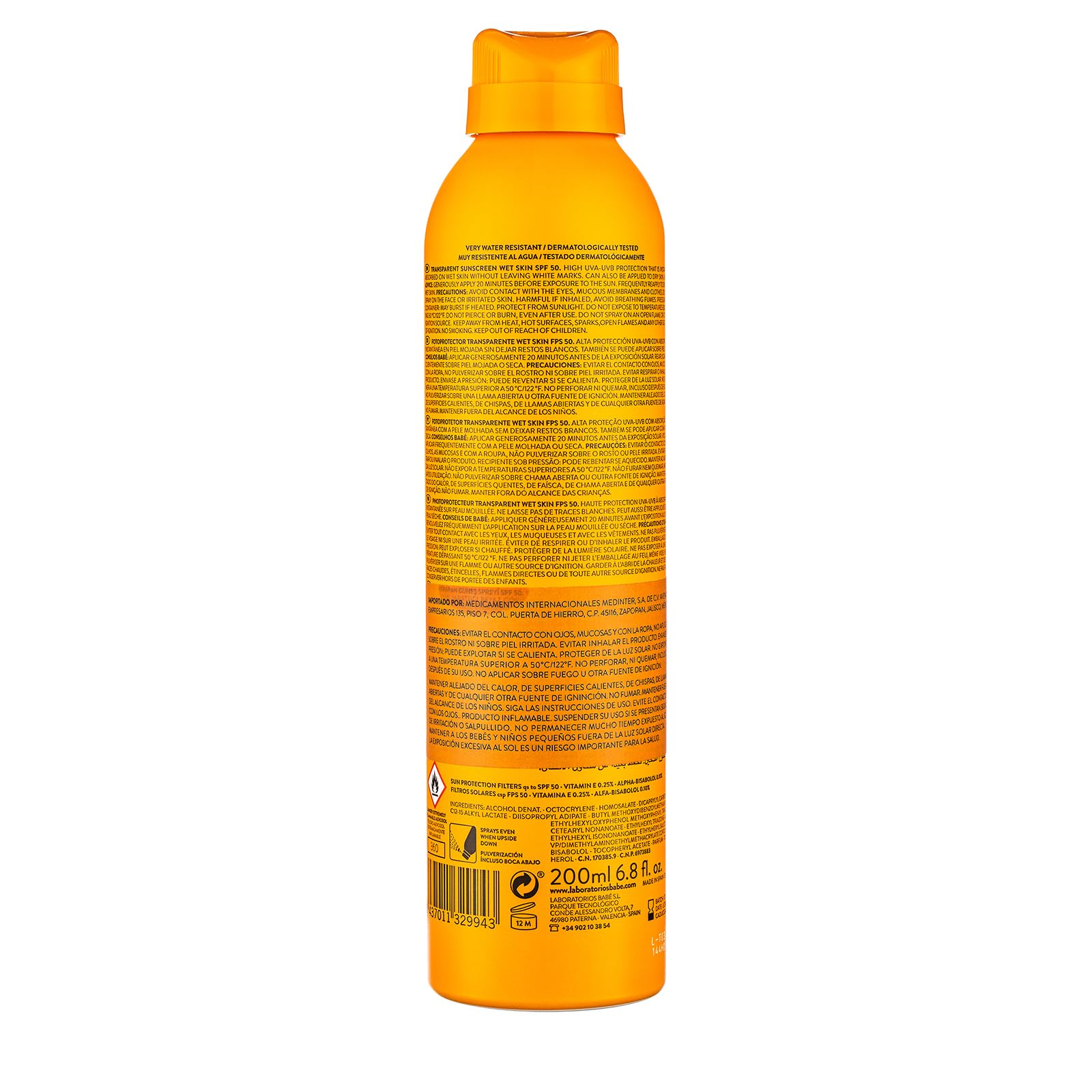 Babe Transparent Sunscreen Wet Skin SPF 50+ 200 ml - Glamourous Grace