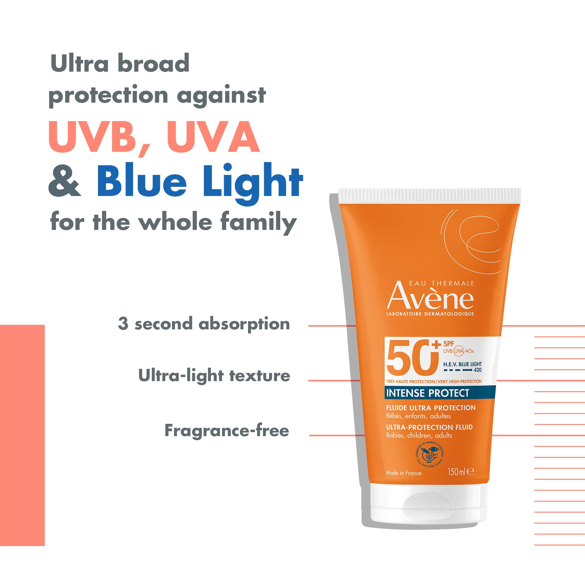 Avene Intense Protect SPF50+ Fluid Ultra Sunscreen 150 ml - Glamourous Grace