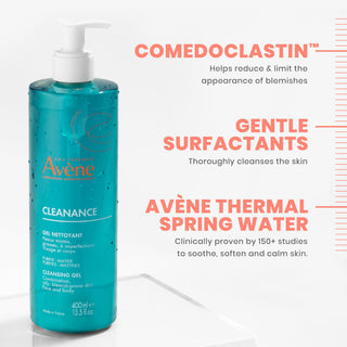 Avene Cleanance Cleansing Gel for Combination/Oily Skin - Gentle, Non-comedogenic, 13.53 fl oz - Glamourous Grace