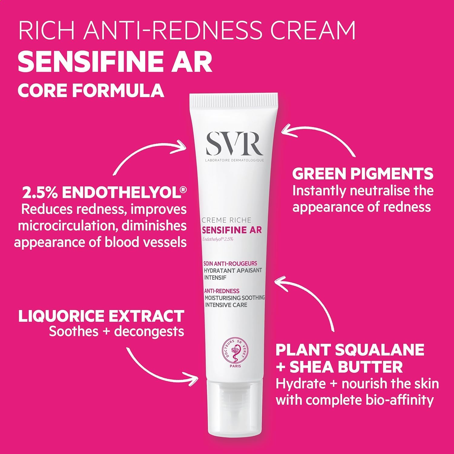SVR Sensifine AR Creme Riche 40ml - 24-Hour Hydration Moisturizing Cream for Sensitive Skin - Glamourous Grace