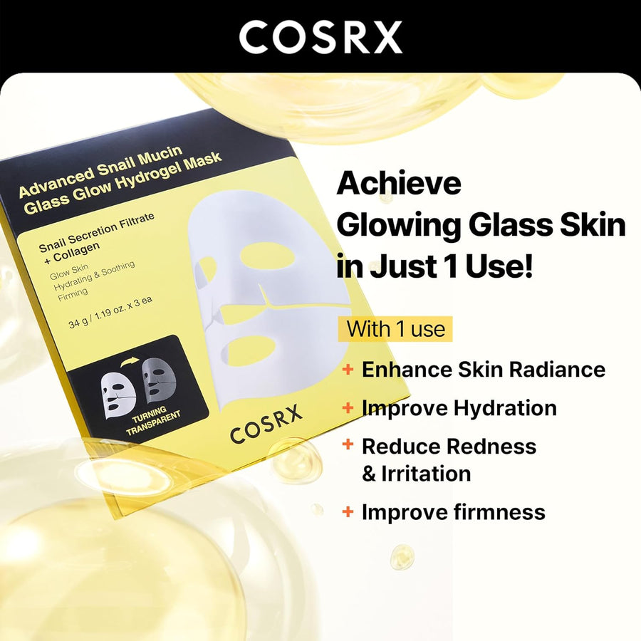 Cosrx Advanced Snail Mucin Glass Glow Hydrogel Mask - Glamourous Grace