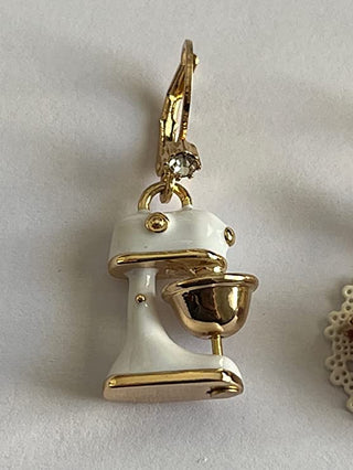 Betsey Johnson Gold Tone Stand Mixer and Pie Slice Baby Cakes Drop Earrings