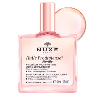 Nuxe Huile Prodigieuse Florale: Multi-Purpose Floral Dry Oil for Intense Hydration, Natural Radiance for Face, Body & Hair - 50ml - Glamourous Grace