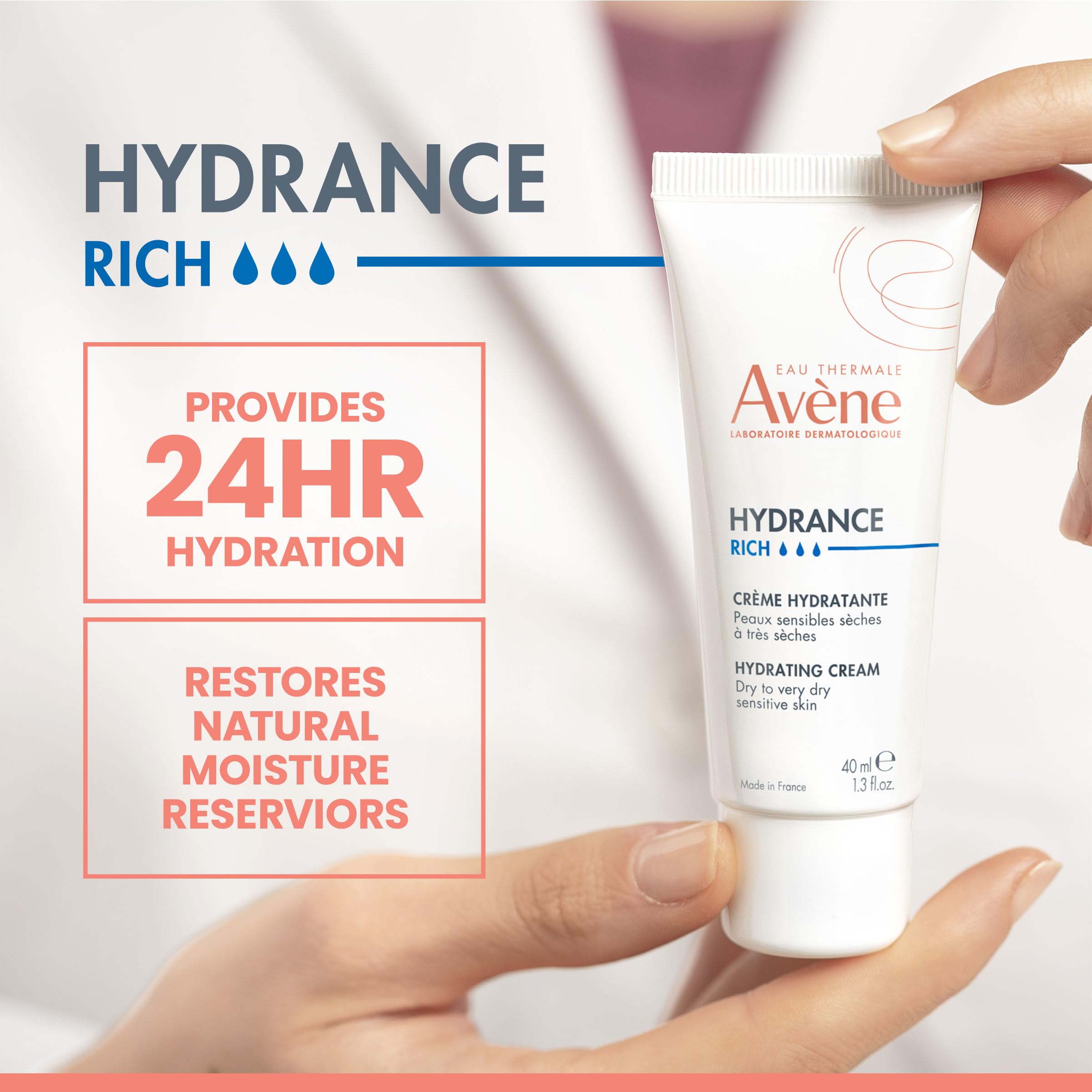 Avene Hydrance Hydrating Cream Rich - Moisturizing Cream for Dry Skin, Soothes and Hydrates, 1.35 fl oz - Glamourous Grace