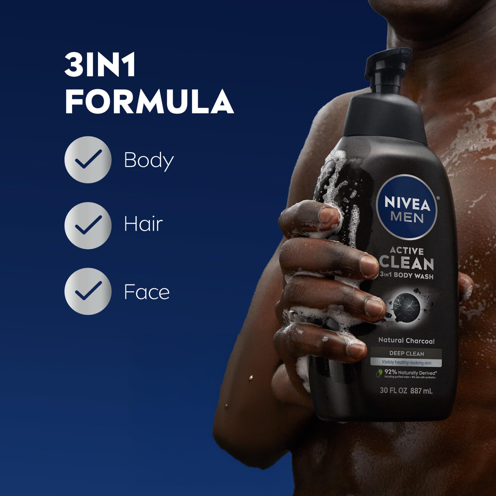 NIVEA Men Deep Dimension Shaving Gel 200ml - With Active Charcoal - Glamourous Grace