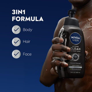 NIVEA Men Deep Dimension Shaving Gel 200ml - With Active Charcoal - Glamourous Grace