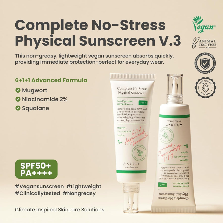AXIS-Y Complete No-Stress Physical Sunscreen SPF50+ PA++++ - Glamourous Grace