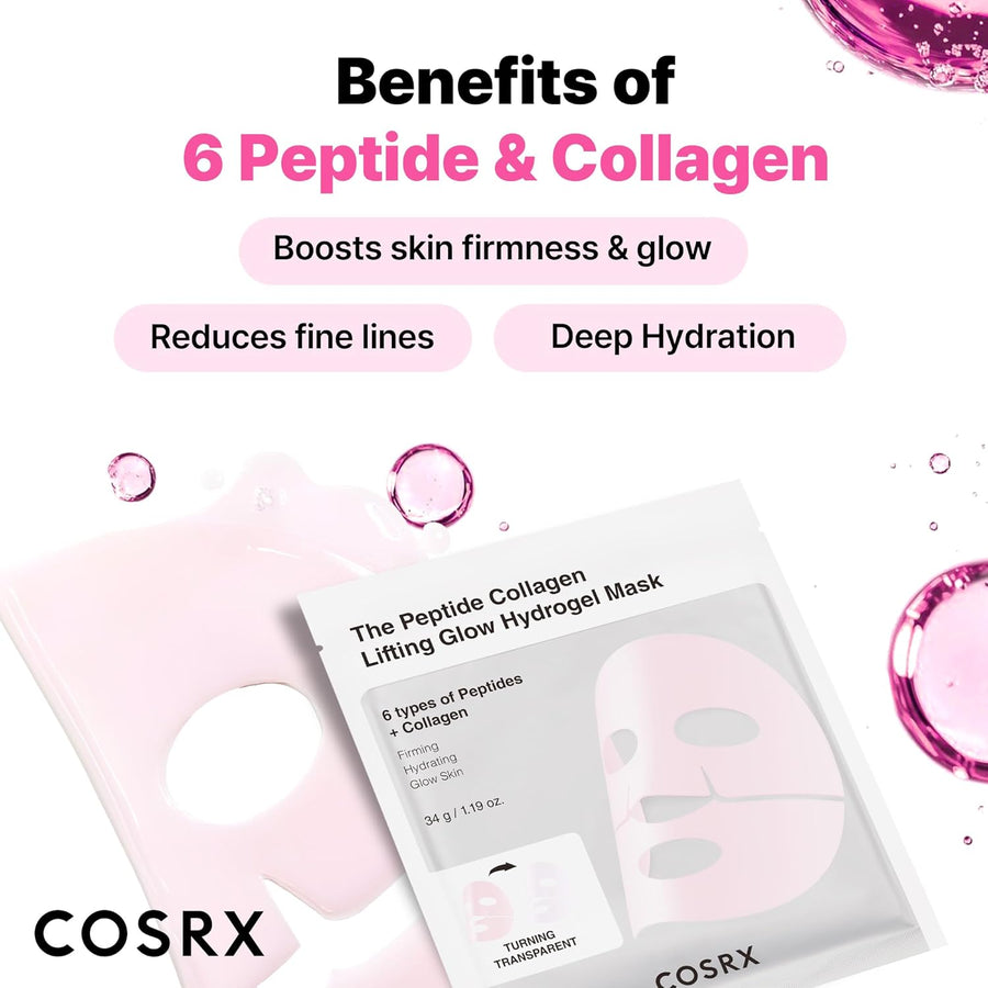 Cosrx The Peptide Collagen Lifting Glow Hydrogel Mask - Glamourous Grace
