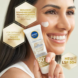 Nivea Sun Luminous630 Anti-Spot Sunscreen Face Cream SPF50+ - Non-Greasy, Reduces Sun Spots, 1.35 fl oz - Glamourous Grace
