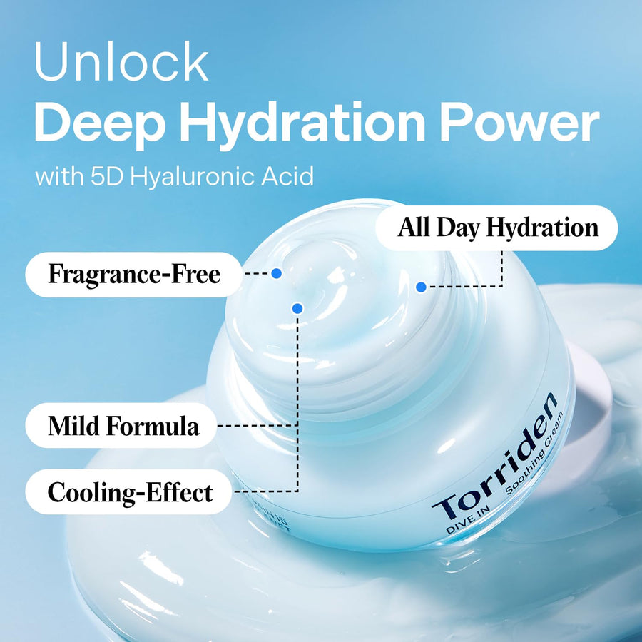 Torriden Dive In Low Molecular Hyaluronic Acid Soothing Cream - Glamourous Grace