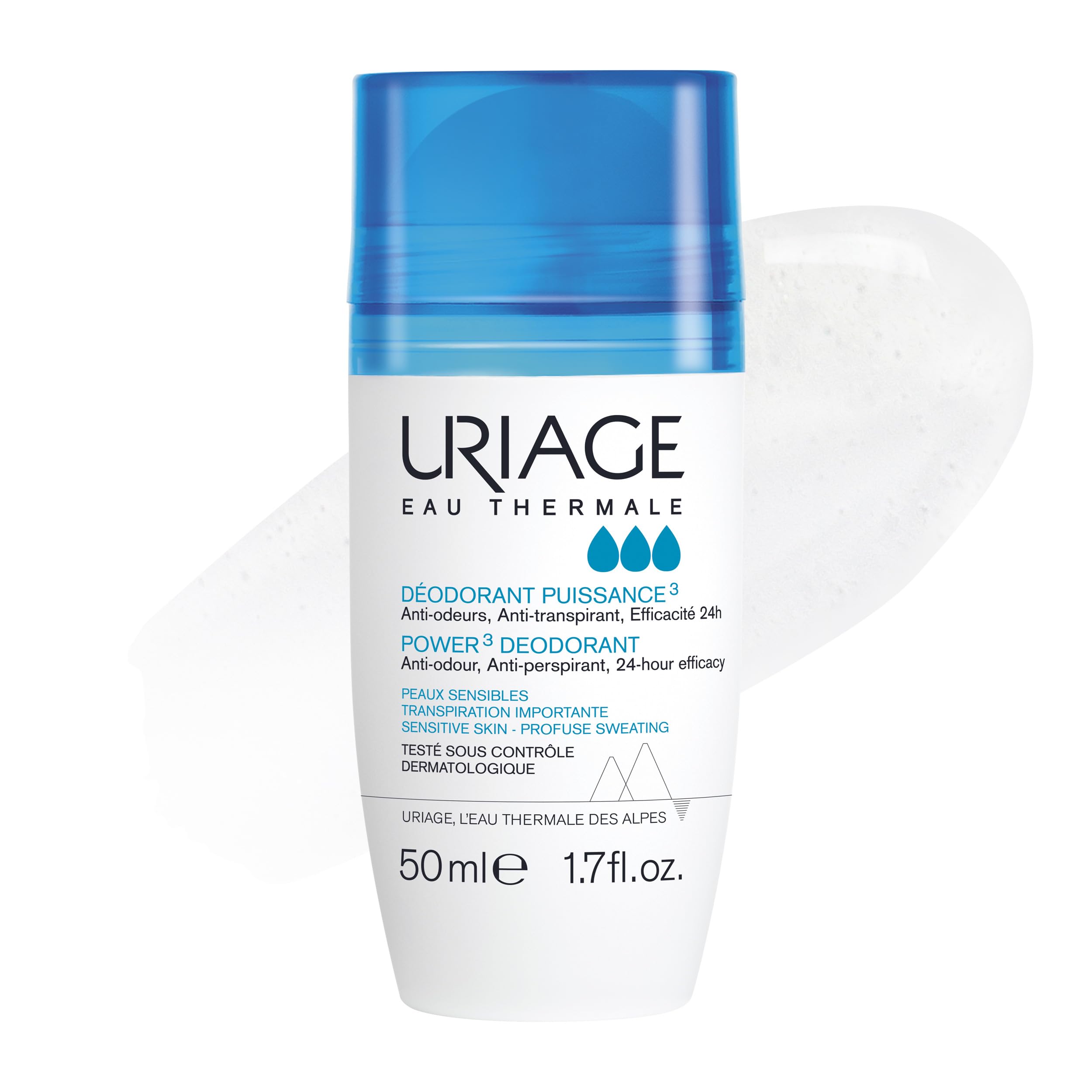 Uriage Uriage Power 3 Deodorant Roll-on - Anti-Perspirant, Paraben-Free, Natural Deodorant for Effective Odor Protection - Glamourous Grace