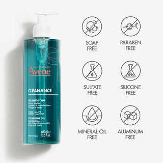 Avene Cleanance Cleansing Gel for Combination/Oily Skin - Gentle, Non-comedogenic, 13.53 fl oz - Glamourous Grace