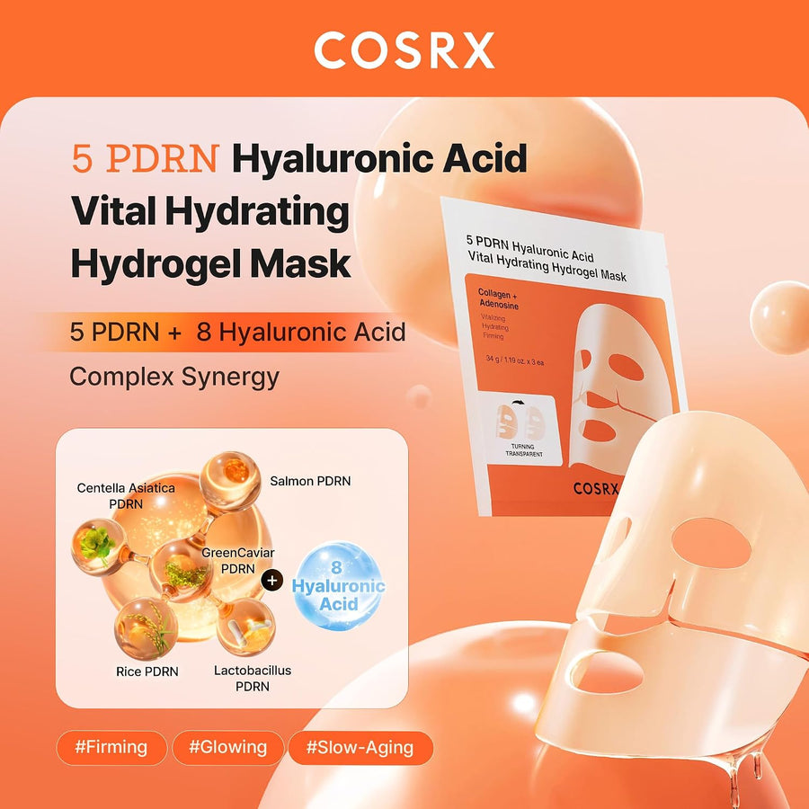 Cosrx 5 PDRN Hyaluronic Acid Vital Hydrating Hydrogel Mask - Glamourous Grace