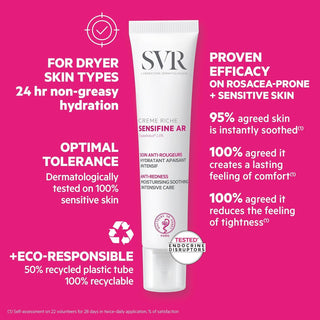 SVR Sensifine AR Creme Riche 40ml - 24-Hour Hydration Moisturizing Cream for Sensitive Skin - Glamourous Grace