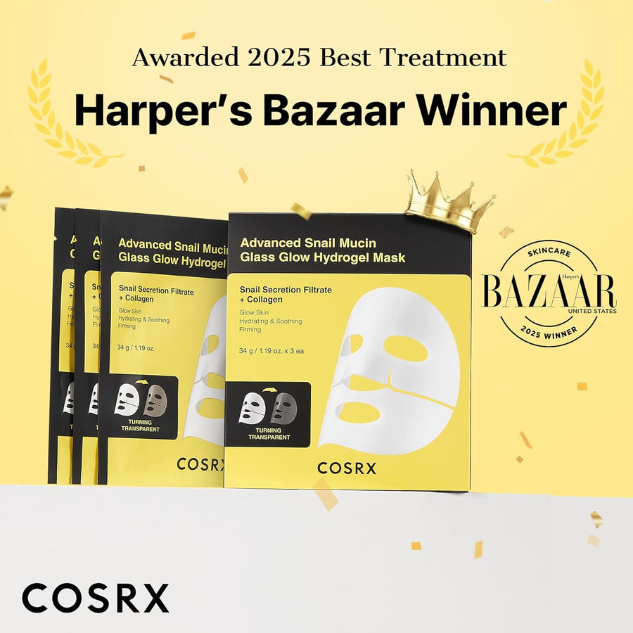 Cosrx Advanced Snail Mucin Glass Glow Hydrogel Mask - Glamourous Grace